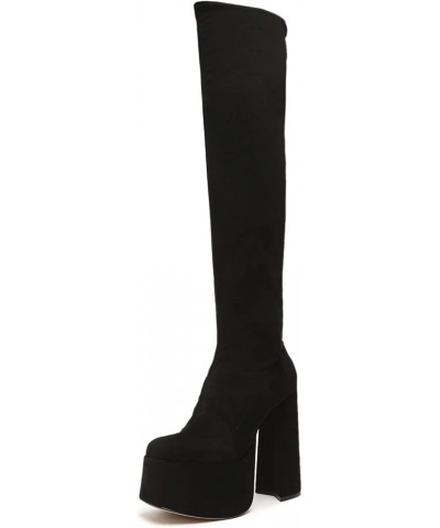 Shirley Leather Over The Knee Boot Black $40.80 Boots