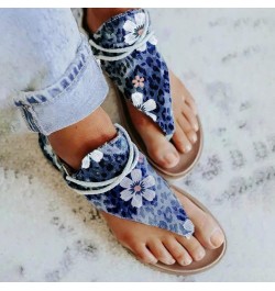 Sandal for Women Wedge Heel Casual Summer Ankle Buckle Strap Zip Up Beach Comfort Sandals for Womens Blue $12.20 Sandals