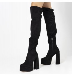 Shirley Leather Over The Knee Boot Black $40.80 Boots