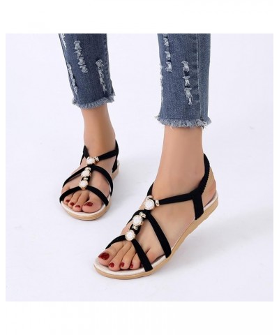 Wedge Sandals for Women Strap Espadrille Walking Wedgesls Sandals Lightweight Breathable Shoes Orthopedic Sandals, Black 14-q...