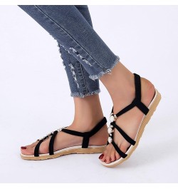 Wedge Sandals for Women Strap Espadrille Walking Wedgesls Sandals Lightweight Breathable Shoes Orthopedic Sandals, Black 14-q...