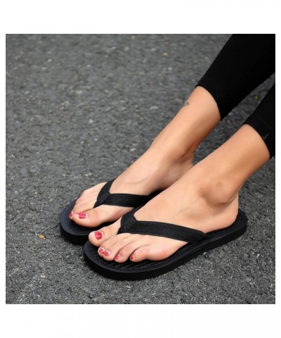 Women's Flip Flops/Sandals/Summer Beach Slippers W1-dark Black $9.71 Sandals