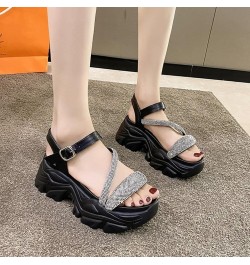 Women's Anti Slip Vintage Wedge Sandal Rhinestones Platform Dressy Shoes with Buckle Strap for Summer Outdoor Walking Green $...