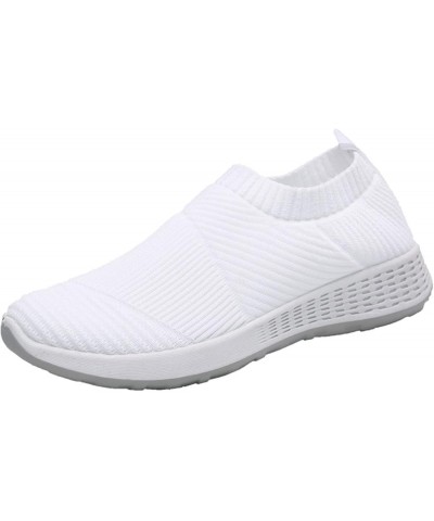 Fashion Women's Casual Shoes Breathable Slip-on Wedges Outdoor Leisure Sneakers Slip On Sneakers Comfortable White $10.48 Fas...