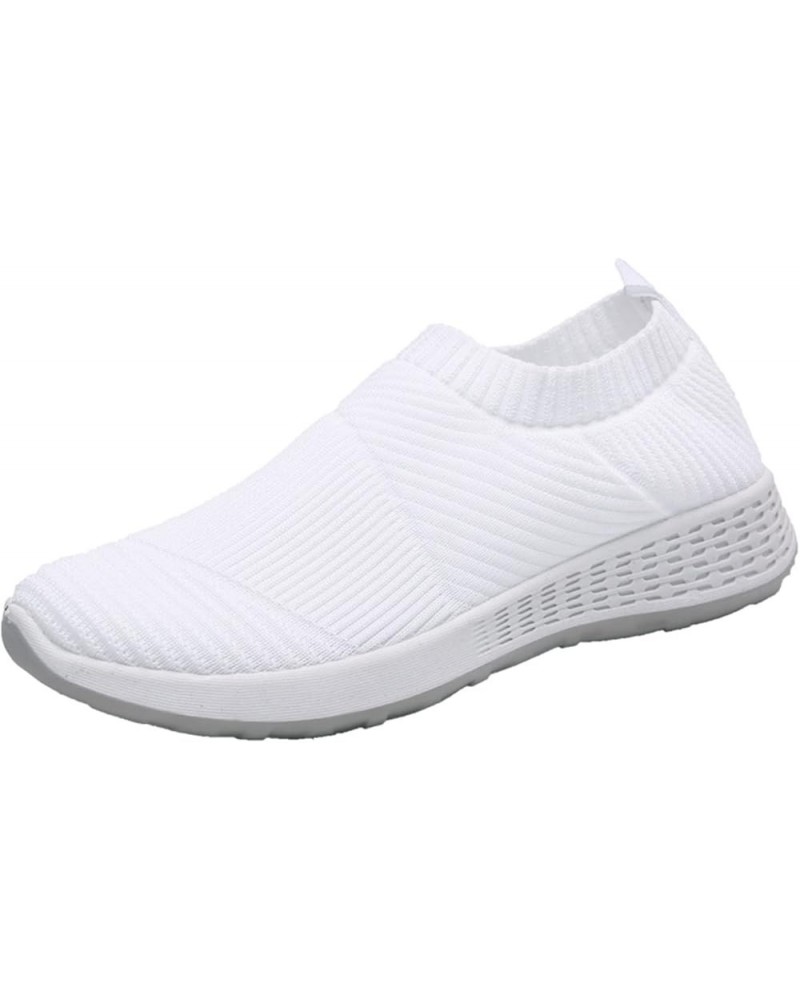 Fashion Women's Casual Shoes Breathable Slip-on Wedges Outdoor Leisure Sneakers Slip On Sneakers Comfortable White $10.48 Fas...