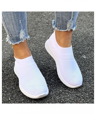 Fashion Women's Casual Shoes Breathable Slip-on Wedges Outdoor Leisure Sneakers Slip On Sneakers Comfortable White $10.48 Fas...