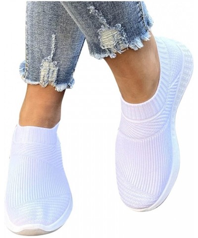 Fashion Women's Casual Shoes Breathable Slip-on Wedges Outdoor Leisure Sneakers Slip On Sneakers Comfortable White $10.48 Fas...