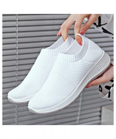 Fashion Women's Casual Shoes Breathable Slip-on Wedges Outdoor Leisure Sneakers Slip On Sneakers Comfortable White $10.48 Fas...