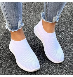 Fashion Women's Casual Shoes Breathable Slip-on Wedges Outdoor Leisure Sneakers Slip On Sneakers Comfortable White $10.48 Fas...