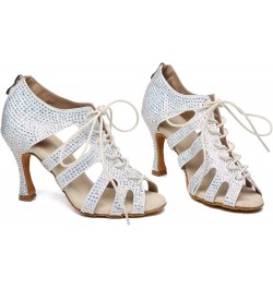 Women's Glitter Rhinestones Open toe Ballroom Tango Samba Party Wedding Practice Dance Shoes Ycl486 White $25.50 Athletic Shoes