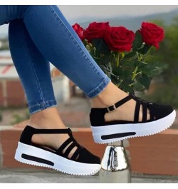 wedges sandals for women, Adjustable Ankle Buckle Platform Sandal for Women Platform Dressy Wedges Black $9.66 Sandals