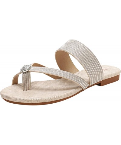 Breathable Open Toe Sandals for Women Sandals with Crystal Summer Platform Bohemia Flip Flops Shoes Casual Thong Sandals (Bla...