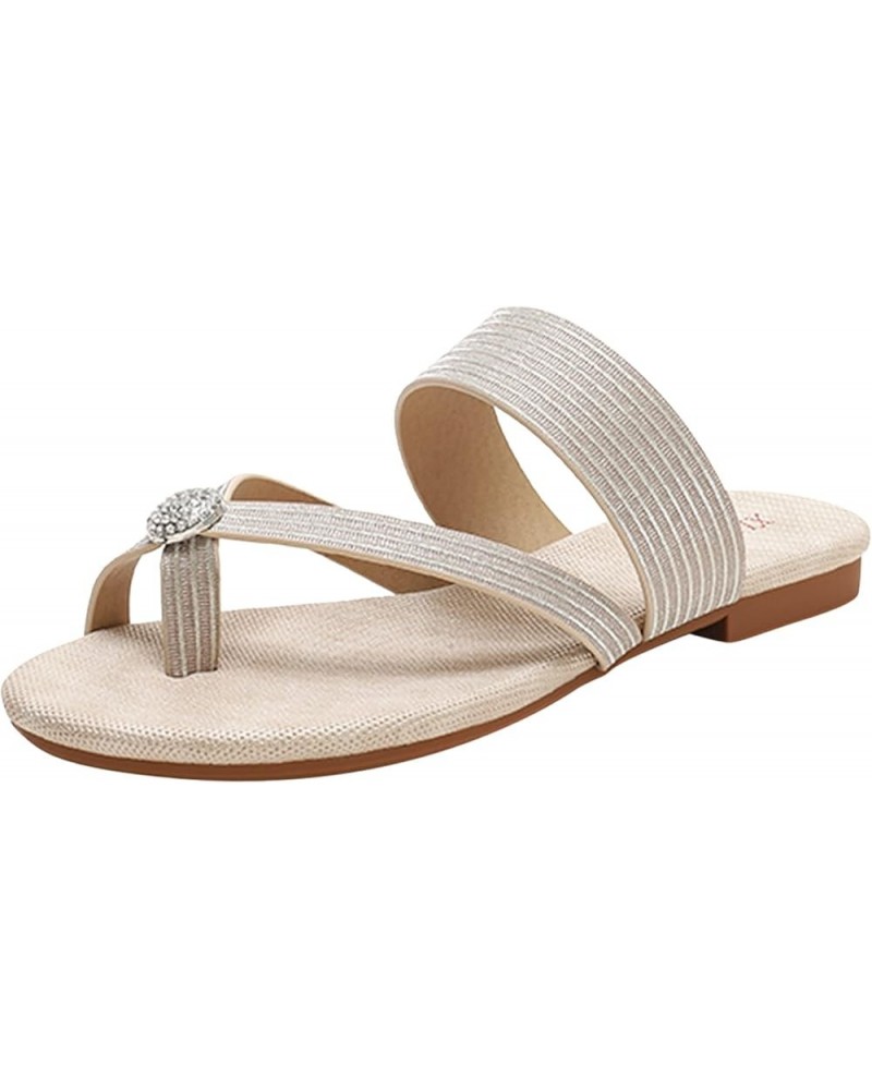 Breathable Open Toe Sandals for Women Sandals with Crystal Summer Platform Bohemia Flip Flops Shoes Casual Thong Sandals (Bla...