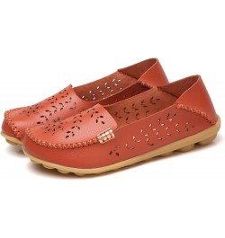 Bow-Knot Slip Ons, Women's Loafers Leather Driving Moccasins Comfort Boat Shoes Orange $13.75 Pumps