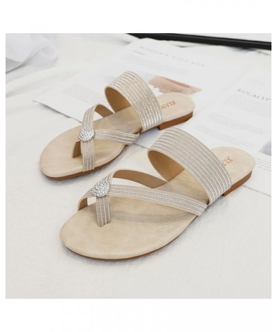 Breathable Open Toe Sandals for Women Sandals with Crystal Summer Platform Bohemia Flip Flops Shoes Casual Thong Sandals (Bla...