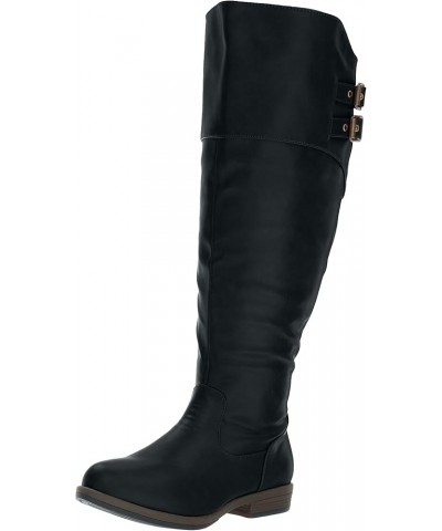 Brinley Co. Womens Regular and Wide-Calf Knee-High Riding Boot Black $21.00 Boots