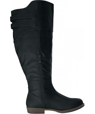 Brinley Co. Womens Regular and Wide-Calf Knee-High Riding Boot Black $21.00 Boots