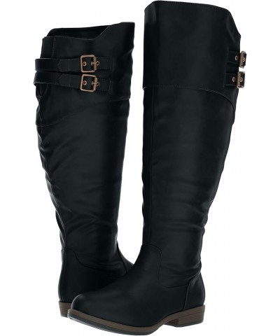 Brinley Co. Womens Regular and Wide-Calf Knee-High Riding Boot Black $21.00 Boots