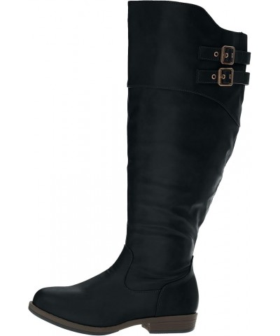 Brinley Co. Womens Regular and Wide-Calf Knee-High Riding Boot Black $21.00 Boots