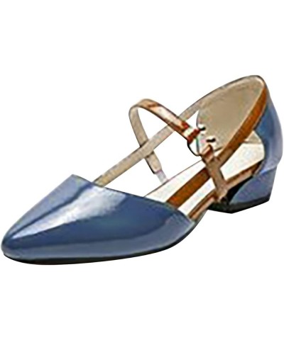 Women's Sandals Breathable High Heeled Casual Women's Pointed Toe High Heeled Strap Fashion Sandals Women's Sandals Blue $22....