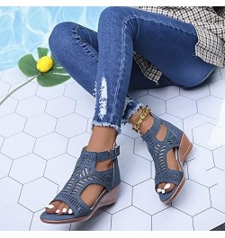 Cute Sandals For Women Flats For Women Dressy Comfortable Flip Flops Women Drawer Slides 22 Inch Platform Mini Boots We Blue-...