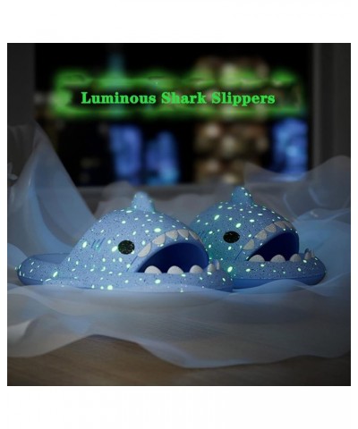 Luminous Shark Slippers, Spooky Shark Slides, Angler Fish Slides Glow in the Dark Halloween Christmas Shark Slides Soft Non-S...