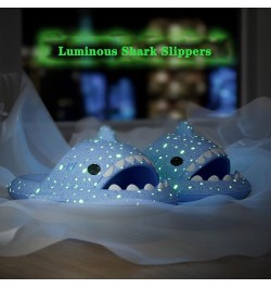 Luminous Shark Slippers, Spooky Shark Slides, Angler Fish Slides Glow in the Dark Halloween Christmas Shark Slides Soft Non-S...