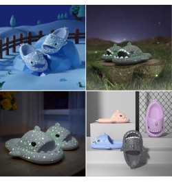 Luminous Shark Slippers, Spooky Shark Slides, Angler Fish Slides Glow in the Dark Halloween Christmas Shark Slides Soft Non-S...