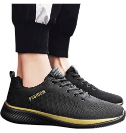 Men Womens Running Shoes Sneakers, Couple Tennis Shoes Comfort Lace Up Sneakers Non Slip Jogging Shoes Work Shoes Gold $12.51...