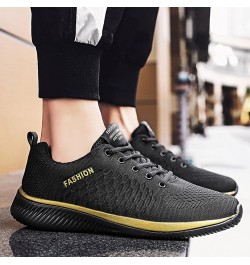 Men Womens Running Shoes Sneakers, Couple Tennis Shoes Comfort Lace Up Sneakers Non Slip Jogging Shoes Work Shoes Gold $12.51...