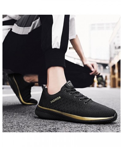 Men Womens Running Shoes Sneakers, Couple Tennis Shoes Comfort Lace Up Sneakers Non Slip Jogging Shoes Work Shoes Gold $12.51...