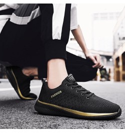 Men Womens Running Shoes Sneakers, Couple Tennis Shoes Comfort Lace Up Sneakers Non Slip Jogging Shoes Work Shoes Gold $12.51...