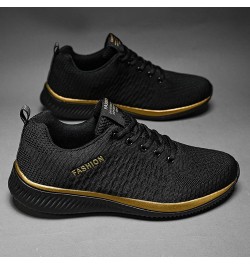 Men Womens Running Shoes Sneakers, Couple Tennis Shoes Comfort Lace Up Sneakers Non Slip Jogging Shoes Work Shoes Gold $12.51...