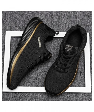 Men Womens Running Shoes Sneakers, Couple Tennis Shoes Comfort Lace Up Sneakers Non Slip Jogging Shoes Work Shoes Gold $12.51...