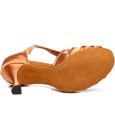 Women's Latin Dance Shoes Slip on Ballroom Salsa Bachata Performance Practice Dancer Shoes,Model D5 Tan-3inch Heel $24.80 Ath...