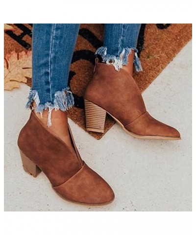 Women's Ankle Boots Low Heel Lace Up Fashion Booties Ankle Booties for Women Dressy Low Boots for Women Ankle Booties Leather...