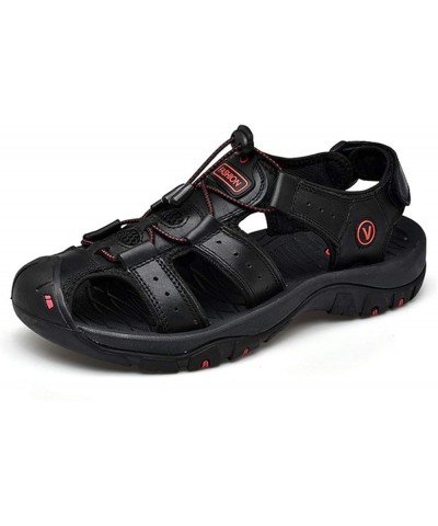 Leather Mens Beach Shoes Summer Outdoor Sandals and Slippers 7 Black $25.37 Sandals