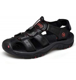 Leather Mens Beach Shoes Summer Outdoor Sandals and Slippers 7 Black $25.37 Sandals