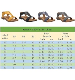 Womens Leather Sandals with Arch Support and Backstrap, Womens T-Strap Buckle Flats Sandals Women's Orthopedic Bunions Comfor...