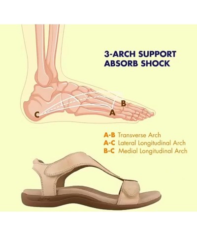 Womens Leather Sandals with Arch Support and Backstrap, Womens T-Strap Buckle Flats Sandals Women's Orthopedic Bunions Comfor...