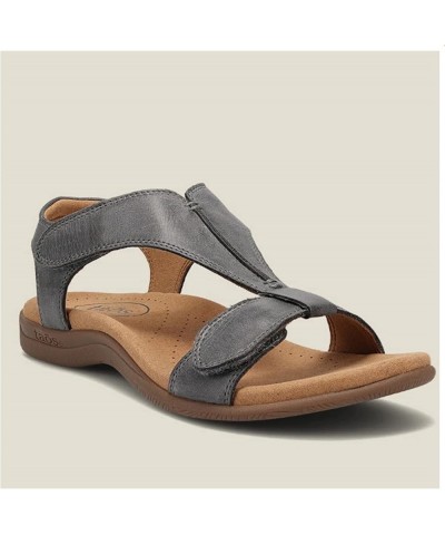 Womens Leather Sandals with Arch Support and Backstrap, Womens T-Strap Buckle Flats Sandals Women's Orthopedic Bunions Comfor...