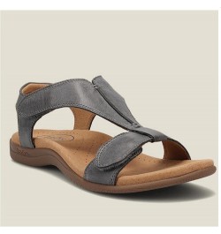 Womens Leather Sandals with Arch Support and Backstrap, Womens T-Strap Buckle Flats Sandals Women's Orthopedic Bunions Comfor...