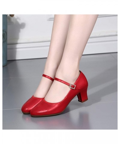 Irish Dance Shoes Women Size 6 Black Platform Heels for Women Heeled Sandals Swing Dance Shoes Women Flat Half Soles D Red-5 ...