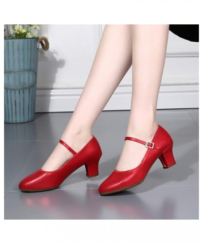 Irish Dance Shoes Women Size 6 Black Platform Heels for Women Heeled Sandals Swing Dance Shoes Women Flat Half Soles D Red-5 ...