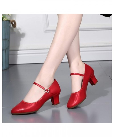 Irish Dance Shoes Women Size 6 Black Platform Heels for Women Heeled Sandals Swing Dance Shoes Women Flat Half Soles D Red-5 ...