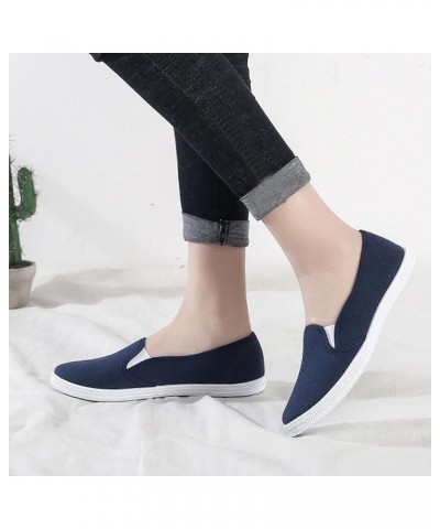 Ladies Comfortable Shoes Fashion Casual Versatile Flat Casual Women's Canvas Women's Casual Shoes Wide Width Shoes Women Dark...