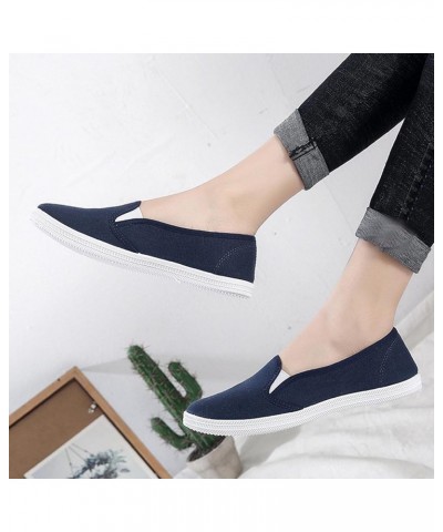 Ladies Comfortable Shoes Fashion Casual Versatile Flat Casual Women's Canvas Women's Casual Shoes Wide Width Shoes Women Dark...