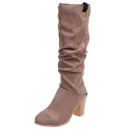 High Heel Boots for Women Wide Calf Size 12 Knotted Casual Fashion Ladies Boots Beautiful Flat Long Women's Knee High Shoes W...