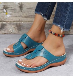 Orthopedic Sandals for Women， Women Walking Slippers with Arch Support， Summer Low Wedge Walking Orthotic Flip Flops (Color :...