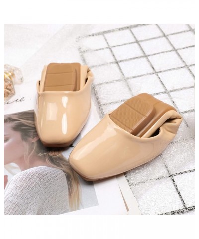 Women's Slip On Square Toe Ballet Flats Soft Patent Leather Metal Buckle Bowknot Flat Shoes Work Dress Shoes 8151-patent Leat...